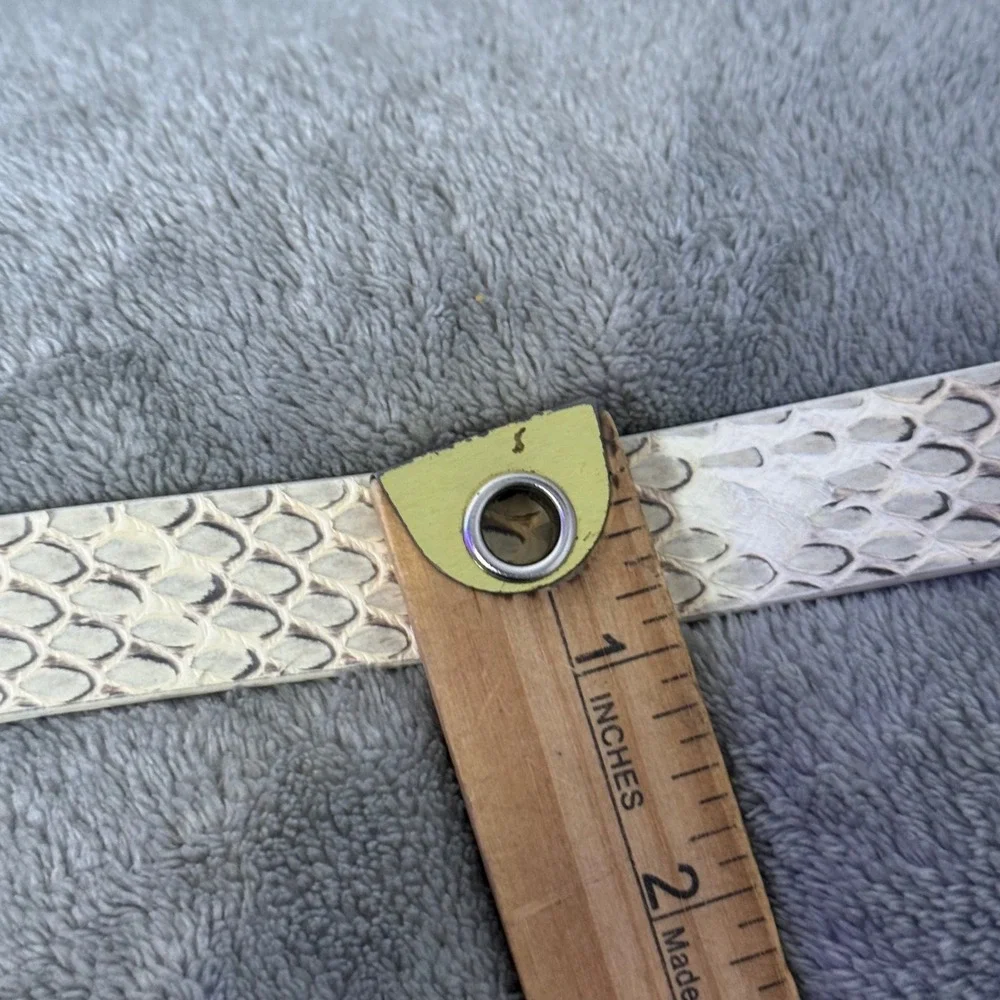J.Crew Textured Skinny Leather Belt Women M Snakeskin Animal Print Office Preppy